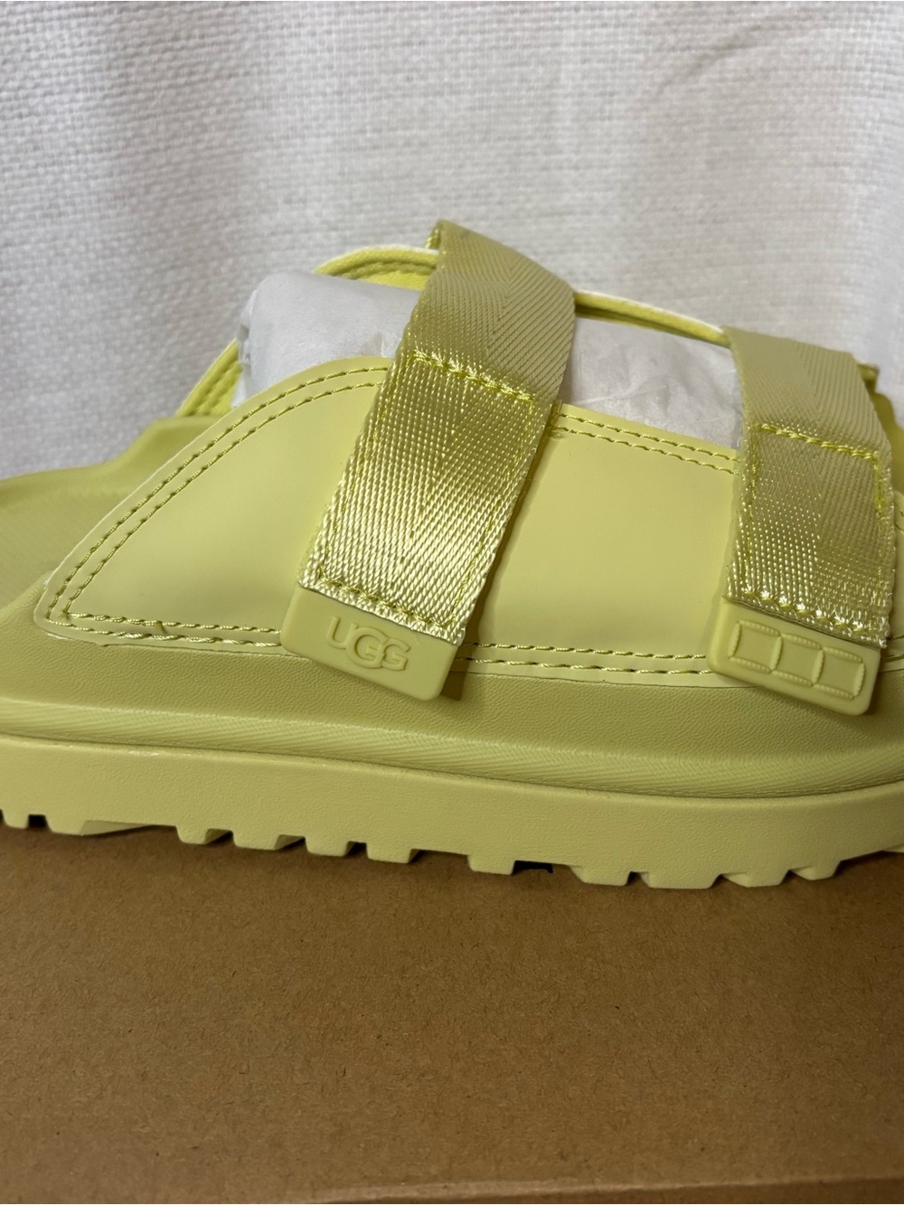 UGG Kids Pale Yellow Strap Slide Sandals